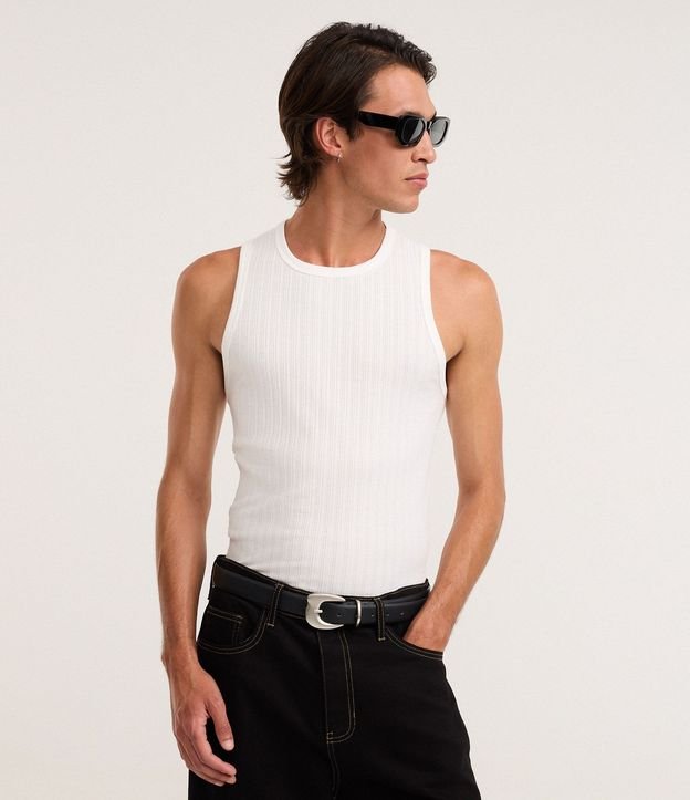 Musculosa Muscle Texturizado en Algodón