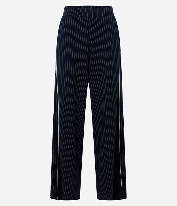 Pantalón Wide Leg en Algodón Sin Felpa con Estampa Rayada 6