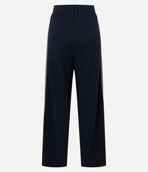 Pantalón Wide Leg en Algodón Sin Felpa con Estampa Rayada 7