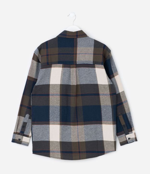 Camisa Infantil en Franela con Estampa de Cuadros – Talle 5 a 14 años 3