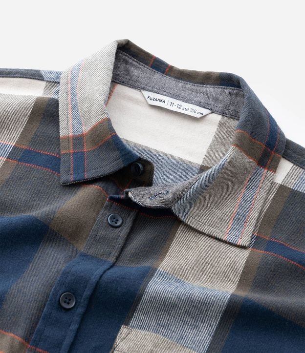 Camisa Infantil en Franela con Estampa de Cuadros – Talle 5 a 14 años 7