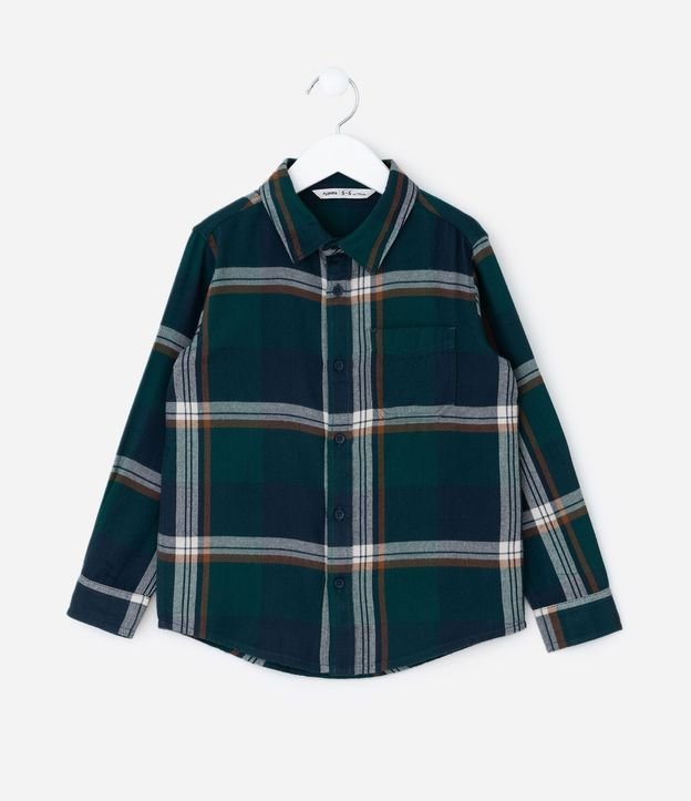 Camisa Infantil Manga larga en Franela de cuadros – Talle 5 a 14 años 1