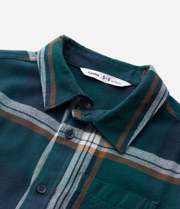 Camisa Infantil Manga larga en Franela de cuadros – Talle 5 a 14 años 6
