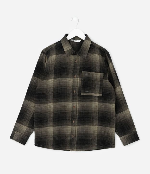 Camisa Infantil de Cuadros Manga Larga en Franela – Talle 5 a 14 años