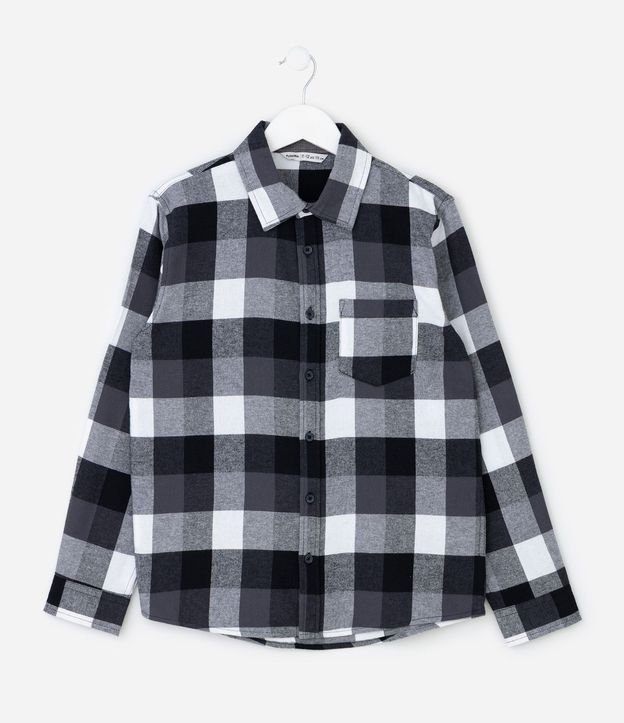 Camisa Manga Larga en Franela de Cuadros - Talle 5 a 14 años 1