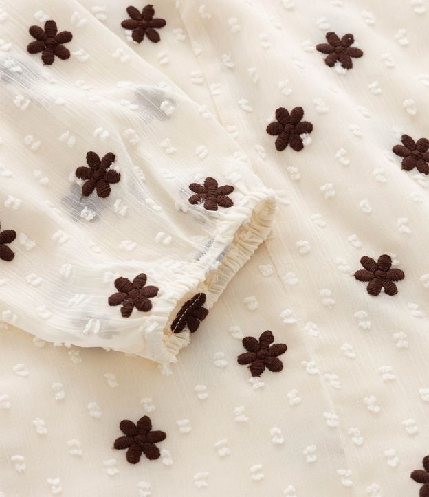 Vestido Infantil en Chiffon Texturizado con Flores Bordadas – Talle 5 a 14 años 5