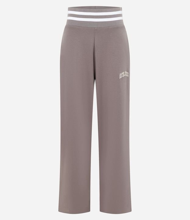 Pantalón Recto Deportivo en Algodón con Cintura en Rib y Lettering 6