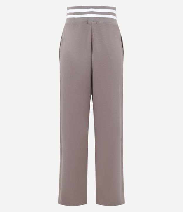 Pantalón Recto Deportivo en Algodón con Cintura en Rib y Lettering 7