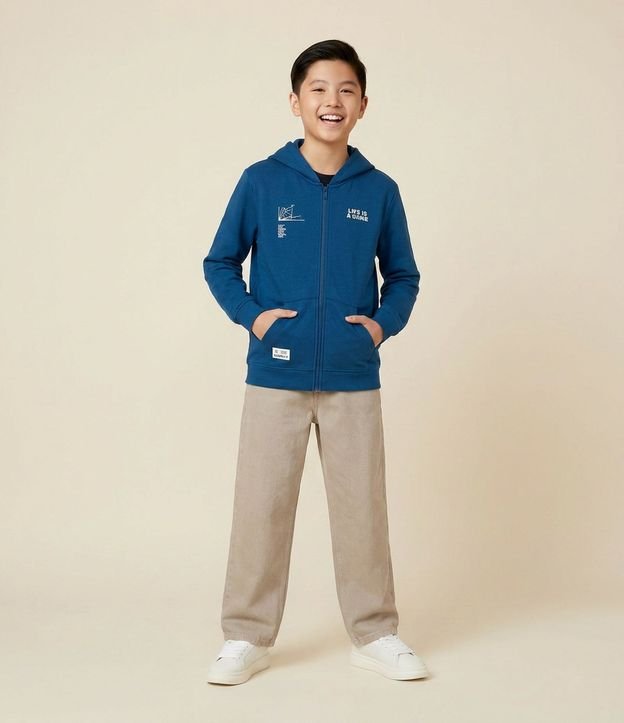 Saco Infantil en Algodón con Lettering Game Changer  – Talle 5 a 14 años