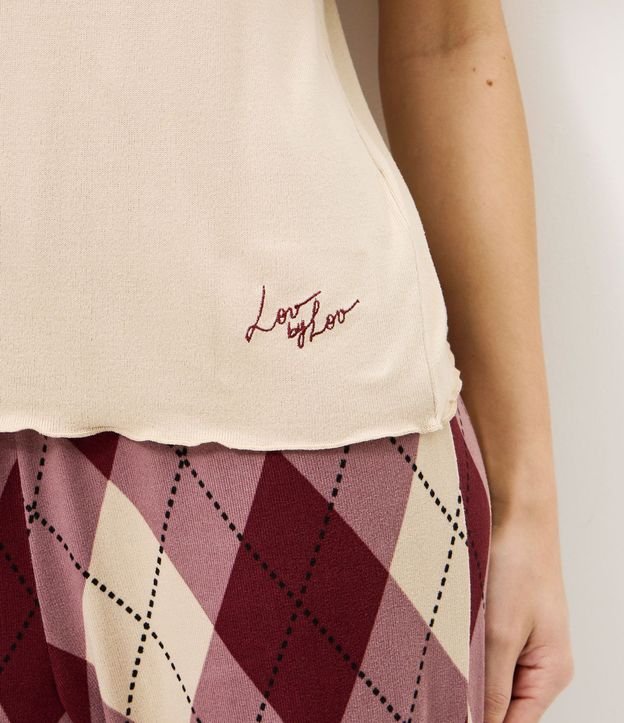 Pijama Largo en Punto con Pantalón de Cuadros Argyle 3