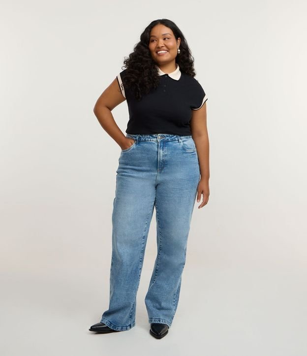 Pantalón Recto en Jeans con Elastano Curve & Plus Size