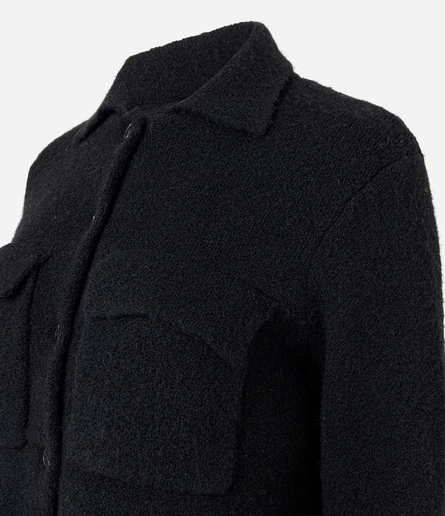 Campera Regular en Punto con Bolsillos Aplicados 2