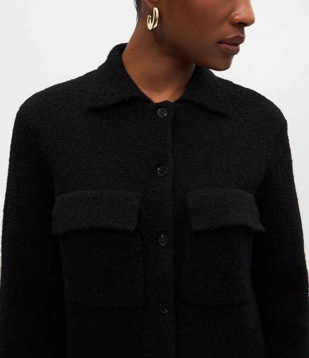 Campera Regular en Punto con Bolsillos Aplicados 7
