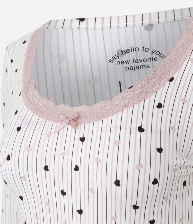 Blusa de Pijama en Peach Touch con Estampa de Corazón 5