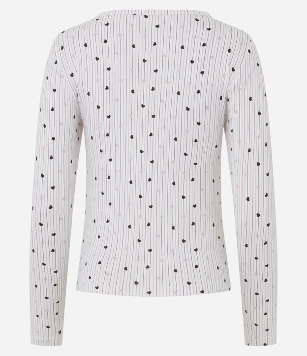 Blusa de Pijama en Peach Touch con Estampa de Corazón 6