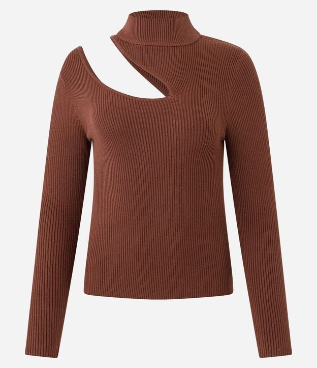 Blusa Acanalada en Punto con Cutout en el Hombro 4