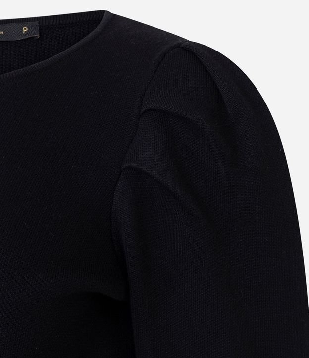 Cardigan Corto en Punto con Manga Abullonada 7