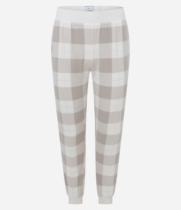 Pijama Largo de Cuadros en Punto Leve 5