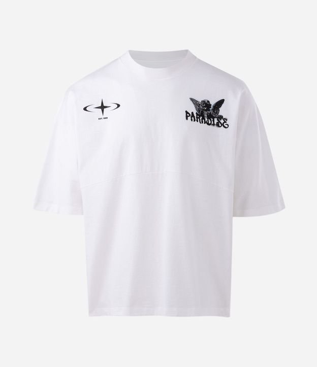 Remera Oversized en Algodón con Estampa Angel Paradise 5