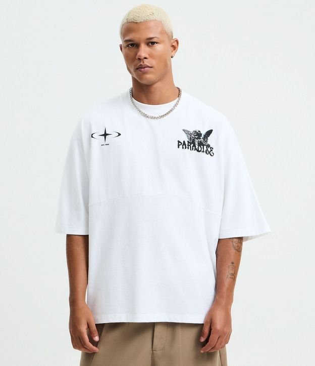 Remera Oversized en Algodón con Estampa Angel Paradise 2