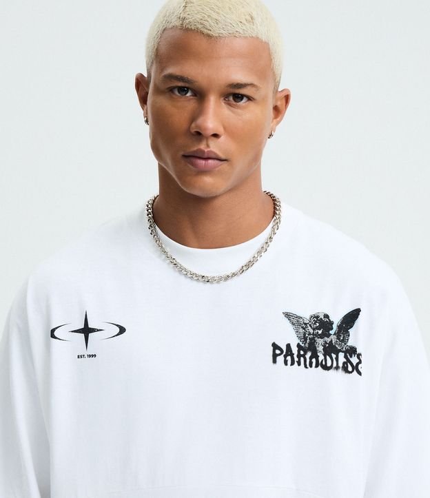 Remera Oversized en Algodón con Estampa Angel Paradise 4