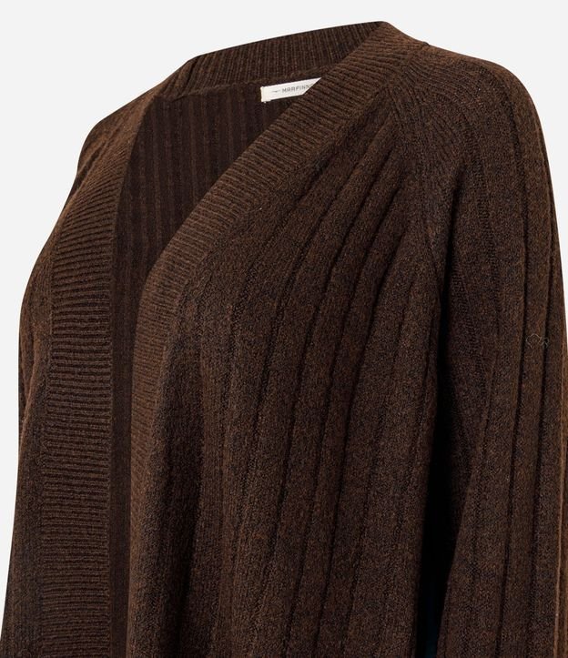 Cardigan Punto Canelado Alargado sin Bolsillos 6