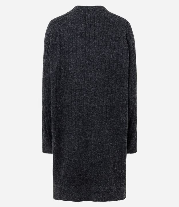Cardigan Punto Canelado Alargado sin Bolsillos 7