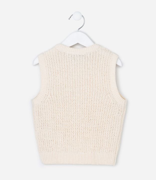 Chaleco Infantil en Chenille con Flores Bordadas – Talle 5 a 14 años 2