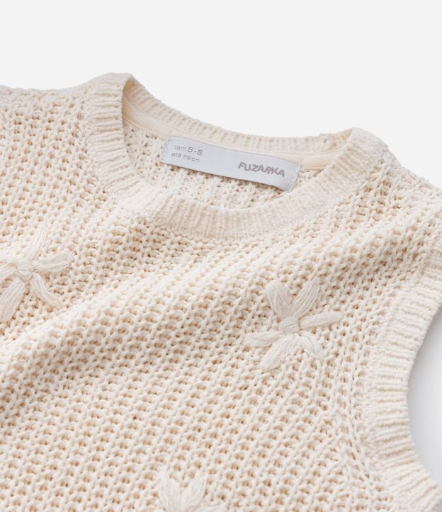 Chaleco Infantil en Chenille con Flores Bordadas – Talle 5 a 14 años 4