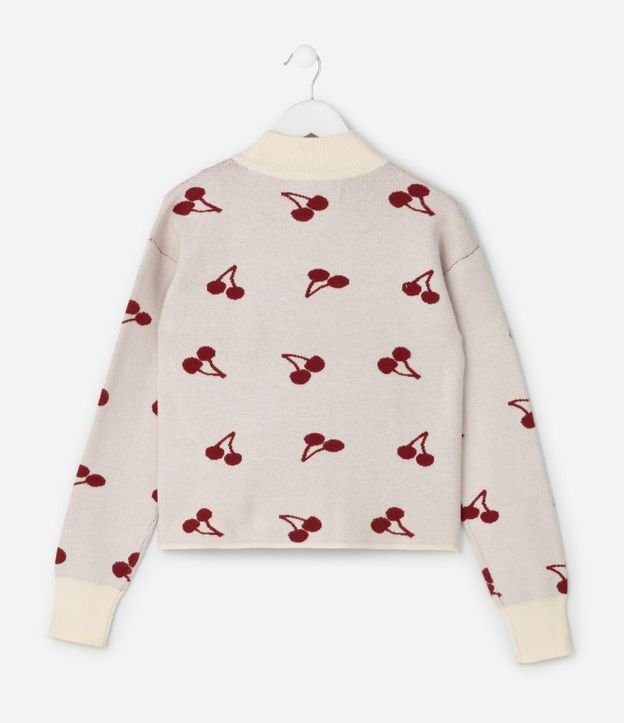 Saco Infantil en Punto con Estampado de Cerezas - Talle 4 a 10 años 3