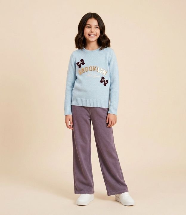 Saco Infantil en Chenille con Moñitas Bordado – Talle 5 a 14 años