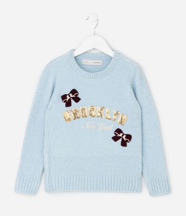 Saco Infantil en Chenille con Moñitas Bordado – Talle 5 a 14 años 2