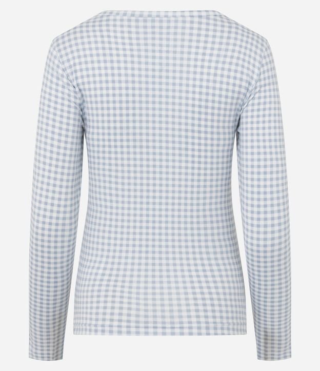 Blusa de Pijama en Peach Touch con de Cuadros Vichy 6