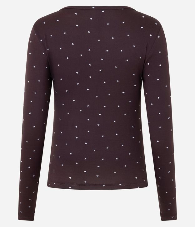 Blusa de Pijama en Peach Touch con Estampado de Corazón 6