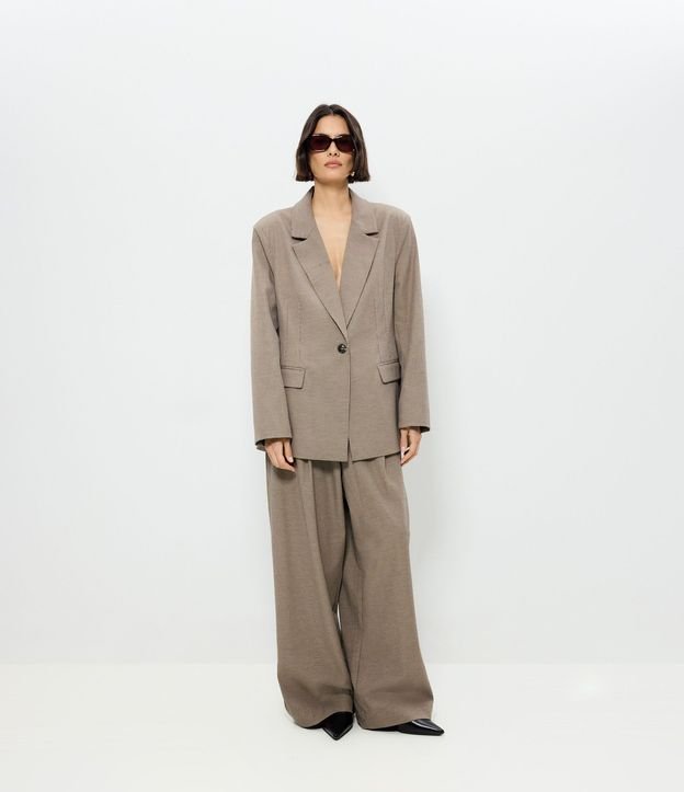 Pantalón Wide Leg Sastrería con Estampa Pied de Poule 2