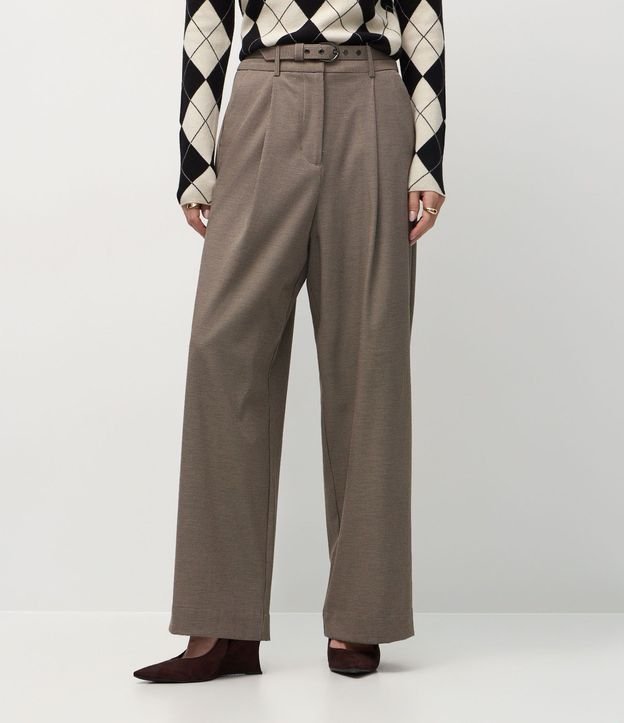 Pantalón Wide Leg Sastrería con Estampa Pied de Poule 5