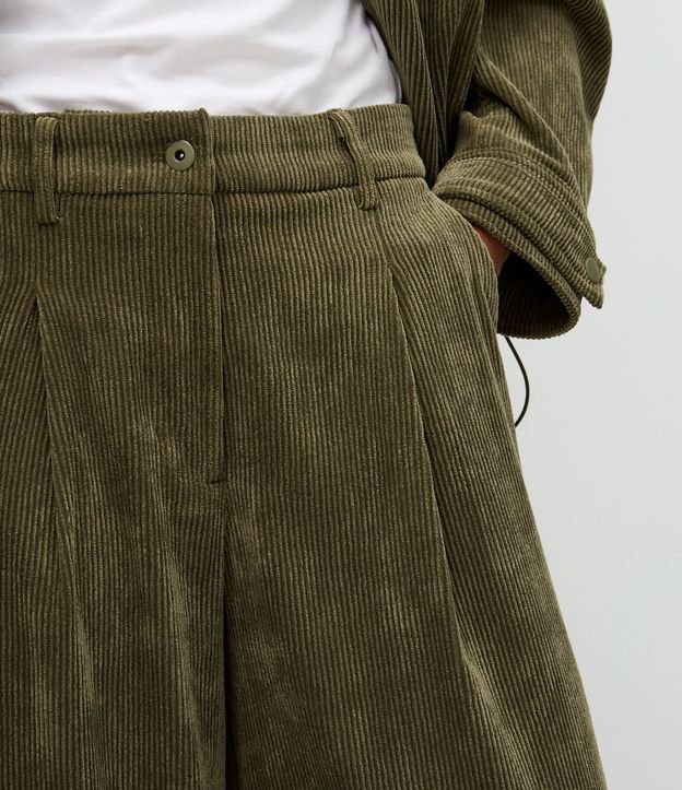 Pantalón Wide Leg en Terciopelo con Detalle en la Cintura 5