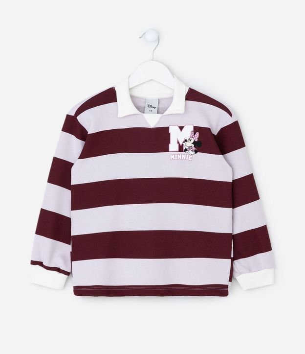 Saco Infantil Listrado con Estampa de Minnie y Cuello Polo – Talle 1 a 7/8 años 2