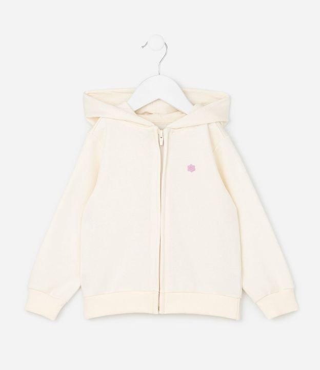 Campera Infantil en Algodón con Bordado de Flor - Talle 1 a 6 años 2
