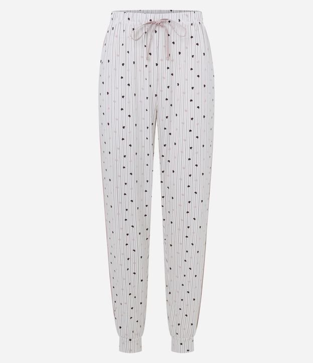 Pantalón de Pijama en Peach Touch con Estampa de Corazón 4