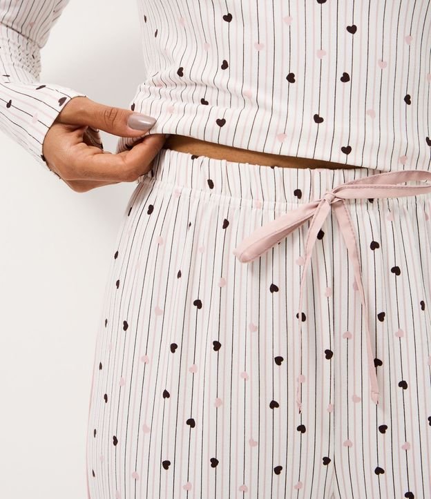 Pantalón de Pijama en Peach Touch con Estampa de Corazón 3
