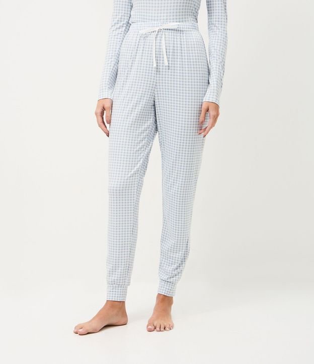 Pantalón de Pijama Jogger con Estampa de Cuadros 2