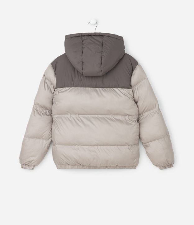 Campera Infantil Puffer con Recorte Contrastante – Talle 5 a 14 años 3