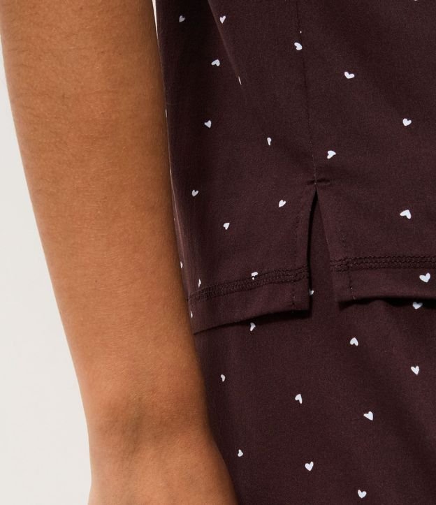Blusa de Pijama en Peach Touch con Estampado de Corazón 4