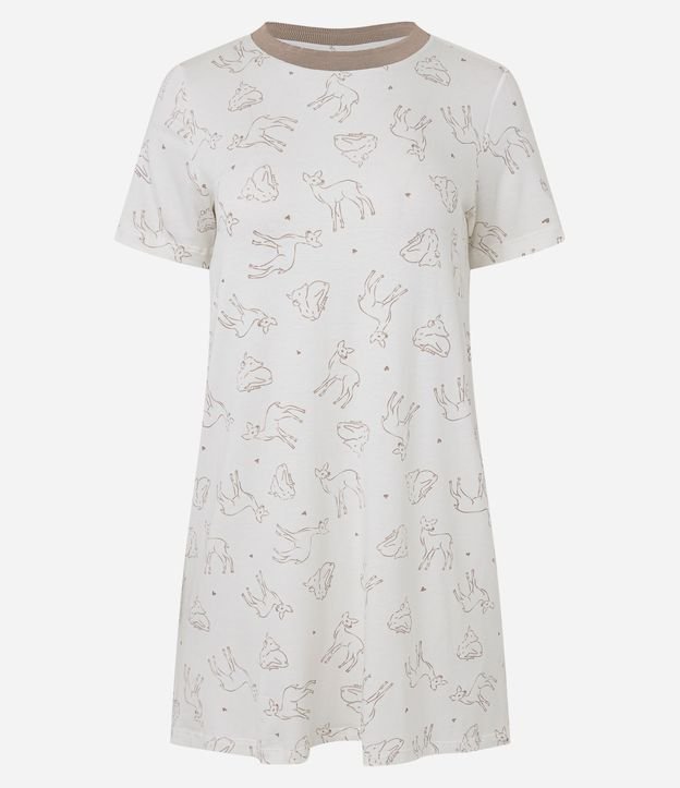 Camisón corta en Viscosa con Estampa de Animalito 3