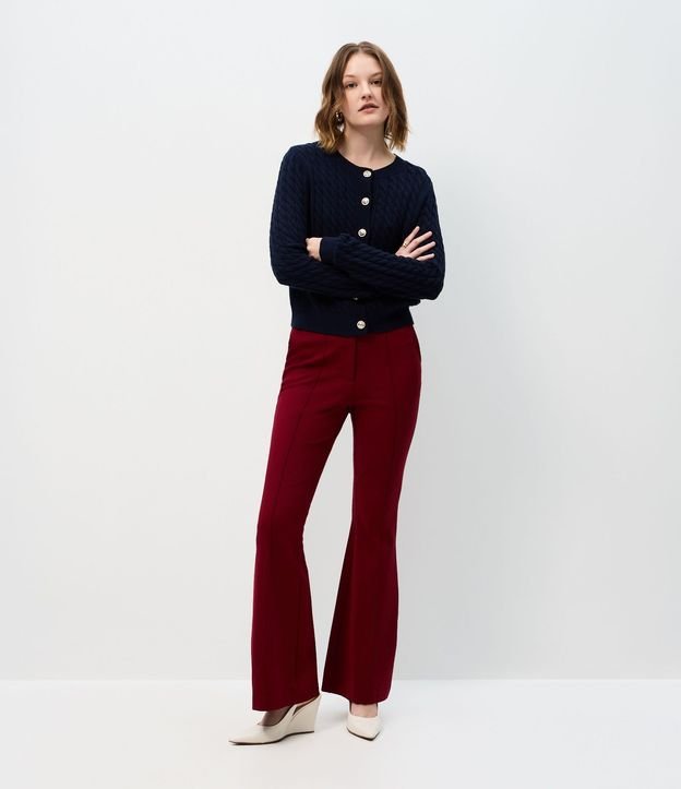 Pantalón Flare con Adorno Metálico en la Cintura 1