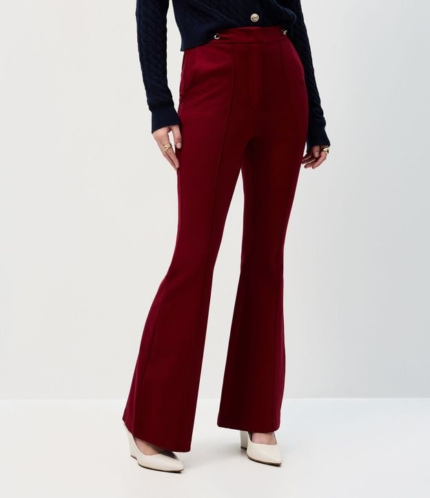 Pantalón Flare con Adorno Metálico en la Cintura 3