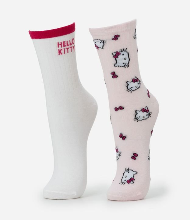 Kit 02 Medias Caña Larga en Chenille Hello Kitty
