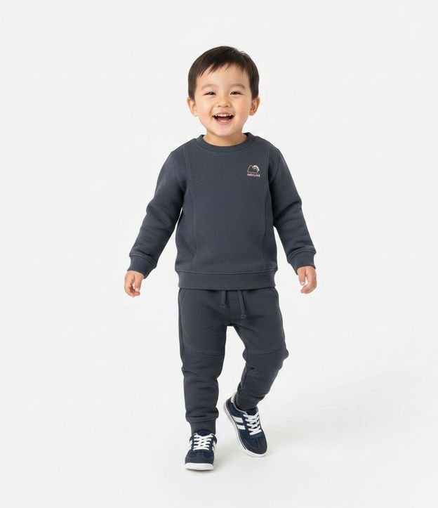 Buzo Infantil en Fleece Canelado con Recortes y Bordados – Talle 1 a 5/6 años