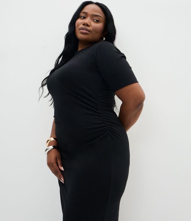 Vestido Midi en Cotton con Fruncido Lateral Curve & Plus Size 2